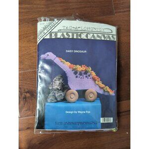 Dinosaur Plastic Canvas Kit "Daisy Dinosaur" #7 Mesh Wooden Wheels
